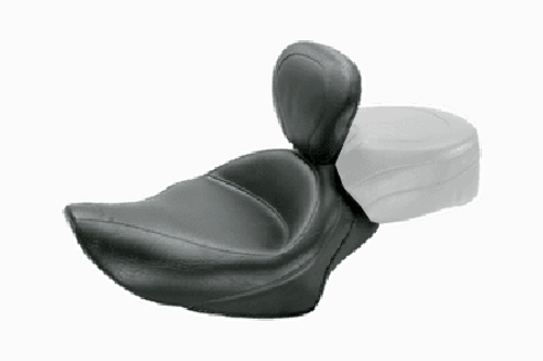 Mustang Wide Solo Seat with Driver Backrest  for Sportster '04-up (3.3 gallons) -Vintage