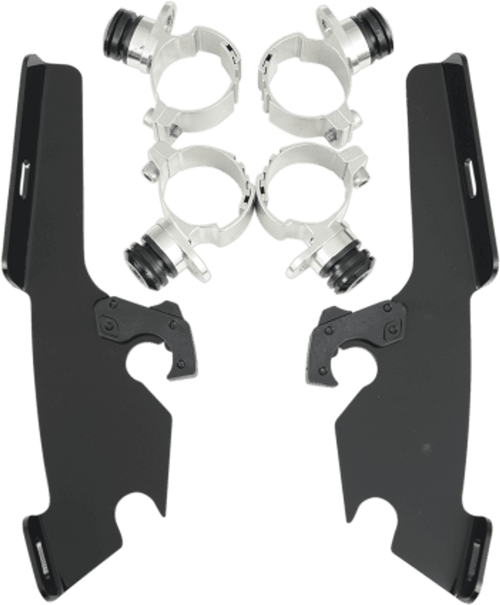 Memphis Shades Batwing Windshield Mounting Kit for Vulcan 900 Custom '07-Up-Black FAIRING AND WINDSHIELD NOT INCLUDED