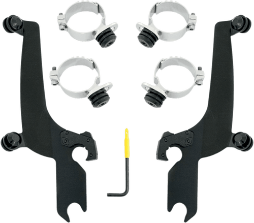 Memphis Shades Sportshield No-Tool Windshield Mounting Hardware for M50 Boulevard '05-09-Night Shades Black