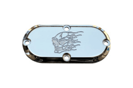 Joker Chrome Billet Inspection Covers for '84-06 FXST/FLST/FXR,FXWG & '93-05 FXDWG -Hot Head