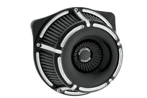 Arlen Ness Inverted Series Air Cleaner Kits for '88-Up XL -Slot Track, Black Anodized
