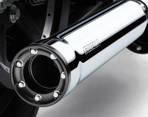 Cobra 3 inch Slip-On Mufflers w/ Racepro Tips for '91-17 Harley Davidson FXD/FXDWG (except '08-17 FXDF, '10-17 FXDWG, '12-17 FLD) - Chrome