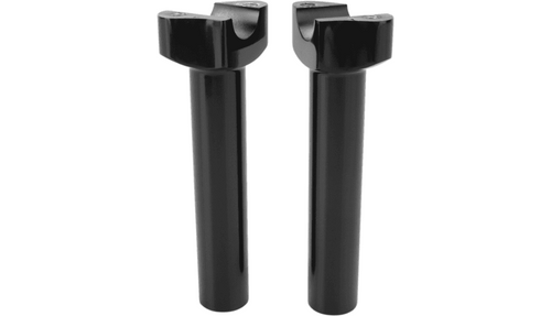 Drag Specialties Forged Aluminum Black Risers Straight, 6.5 Inch (Shown in Chrome)