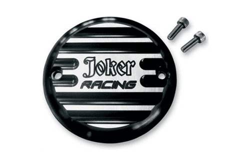 Joker Machine Points Cover -for '84-99 Big Twin (except Twin Cam) & '04-Up XL -Finned Joker Racing Anodized Black