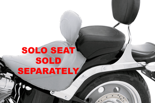 Mustang  Wide Recessed Rear Seat (for Driver Backrest Solos) on Heritage Springer '00-05   (w Standard Rear Tire) -Plain/Vintage