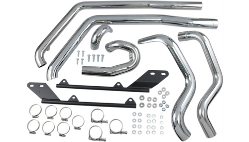 Bassani Power Curve True-Dual Crossover Header Pipes for '07-17 FXST/FLST - Chrome
