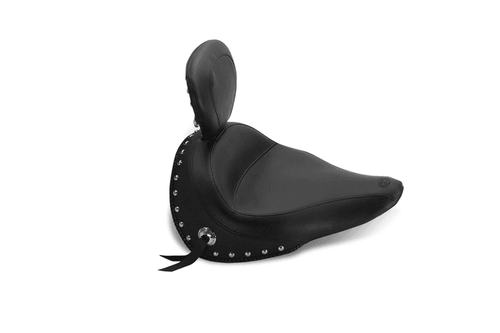 Mustang Solo Seat with Driver Backrest for Yamaha Bolt 2014 -Wide Studded