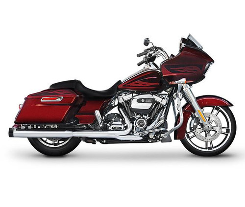 Rinehart Racing  4.5 inch Slip On Mufflers for '95-16 Harley Davidson Touring Models - Chrome with Black End Caps [500-0108]