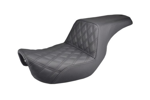 Saddlemen Step Up Seat with GelCore for Harley Davidson Dyna Models '06-17 - Lattice Stitch