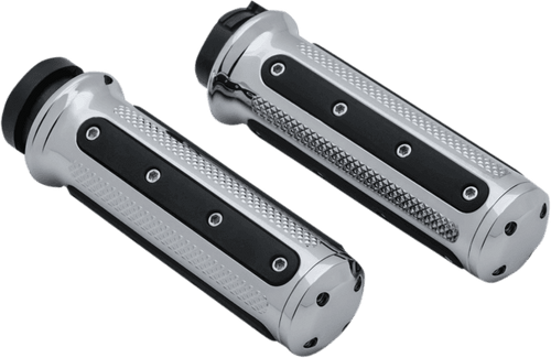 Kuryakyn Heavy Industry Grips for Certain '84-23 Electronic Throttle Control -Chrome