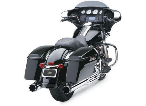 Cobra NH-Series 4 inch Slip On Mufflers with Dual Cut Tips for Harley Davidson Touring Models 17-Up - Chrome