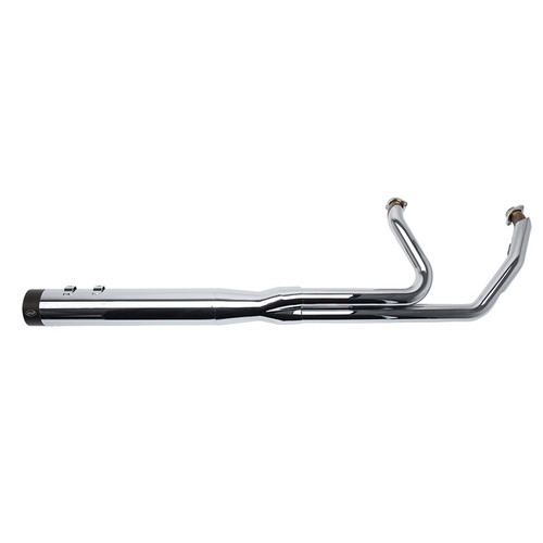 S&S Cycle Sidewinder 2-1 Exhaust System for Harley Davidson FL Models '17-24 - Chrome with Black End Cap (50 State EPA Compliant )