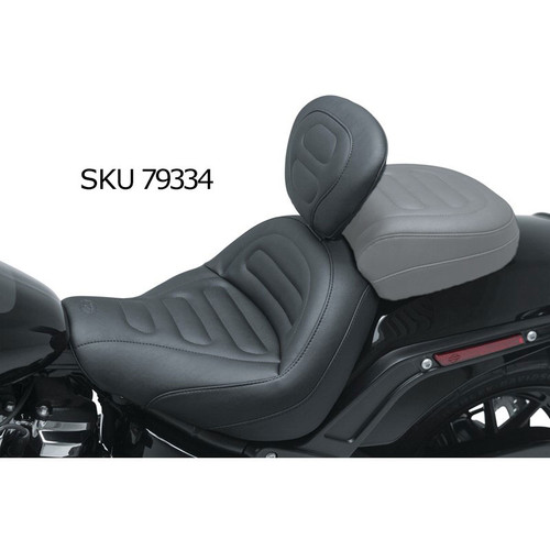 Mustang Touring Solo Seat with Driver Backrest for '18-Up Harley Davidson  Fat Bob Models (Passenger Pillion Sold Separately)