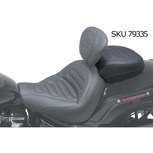 Mustang Recessed Passenger Pillion for Touring Solo Seat with Driver Backrest for '18-Up Harley Davidson Fat Bob Models (Passenger Pillion Only)