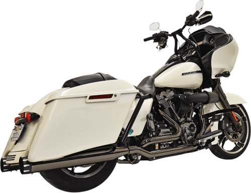 Bassani True Dual Down Under Exhaust System for '17-Up Harley Davidson Touring - Mercury (Black Chrome)