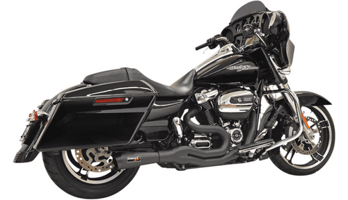 Bassani Road Rage II 2-Into-1 Mid-Length Exhaust System for '17-Up Harley Davidson M-8 Touring - Black