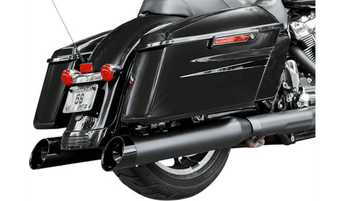 S&S Cycle MK45 Slip On Mufflers with Black Cutlass End Caps for '17-Up Harley Davidson Touring Models - Black