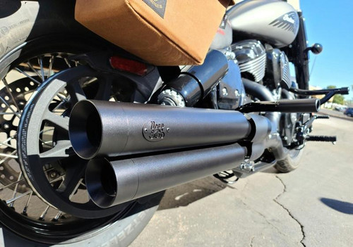 Indian Chief 用スリップオンマフラー Dean Speedバッフル付 Dean Speed Rampage Muffler for '22-Up Indian Chief - Black