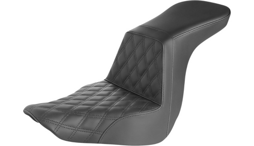 Saddleman Tour Step Seat for '18-Up Harley Davidson Sport Glide and Lowrider - Front Lattice Stitch