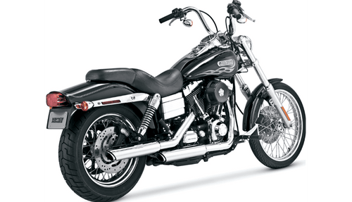 Vance & Hines 3" Twin Slash Slip-On Mufflers for '91-17 Harley Davidson Dyna - Chrome (49-state emissions compliant)