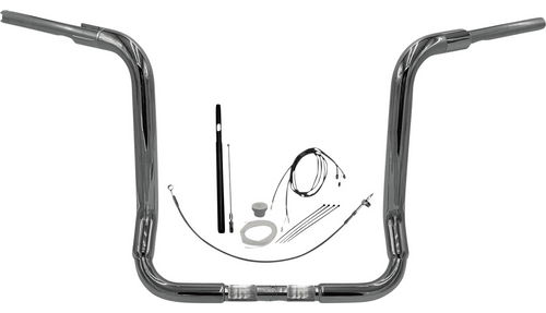 Fat Baggers 1.5" EZ Install Rounded Top Handlebar Kit for '21-23 FLH Models - 16" Chrome