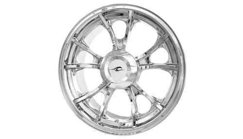 Coastal Moto Largo Precision Cast 3D Wheel Single Disc w/or without ABS for '09-22 Harley Davidson Tri Glide and '15-22 Freewheeler - Chrome - 18"x7.00"