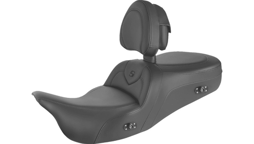 Saddlemen Heated Roadsofa Seat with Driver Backrest for '09-24 Harley Davidson FLHTCUTG Tri Glide - Smooth