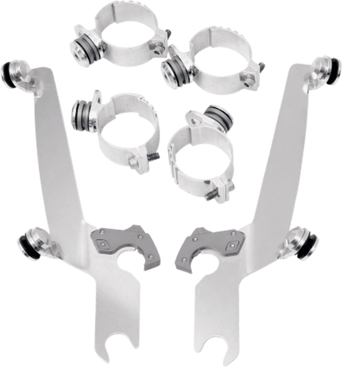 Memphis Shades Sportshield Windshield Quick Change Mounting Kit for '18-20 Harley Davidson FXLR, '18-23 FXBB, '20-23 FXST - Polished