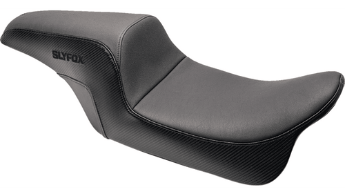 Slyfox Carbon Fiber Seat for '06-17 Harley Davidson Dyna - Black Logo 