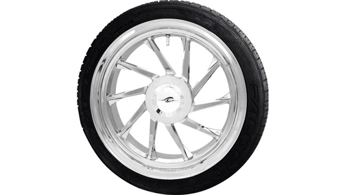 Coastal Moto Hurricane 3D Rear Right Wheel /Tire Combination for '09-24 Harley Davidson Trike - Chrome (18") | Falken Tire (215/45ZR18)