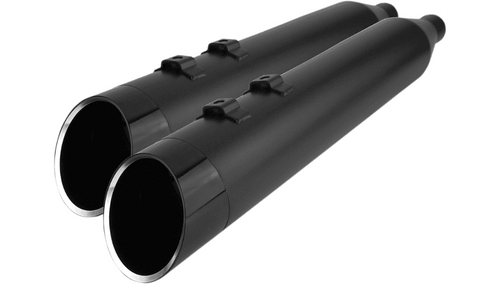 Khrome Werks 4-1/2" HP-Plus Slip-On Mufflers for '96-16 Harley Davidson Touring and '09-24 TriGlide and Freewheeler - Black with Black Edge Tip