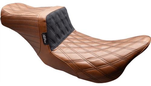 LePera Tailwhip Seat for '08-23 Harley Davidson Touring Models - Brown/Double Diamond/Black Stitch