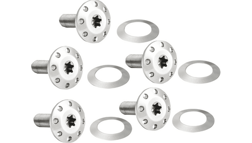 Arlen Ness CNC Machined Titanium Holeshot Front Floating Brake Rotor Bolt Kit for '14-23 FLT Models (Equipped with front spoke mount / lug mount type brake rotors) Polished - 5 Pack