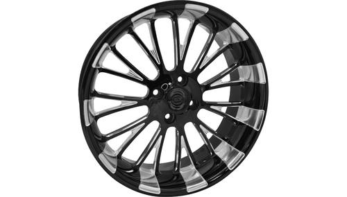 RC Components Dynasty Forged Aluminum Rear Wheel for '09-25 Harley Davidson Trike - Black Eclipse