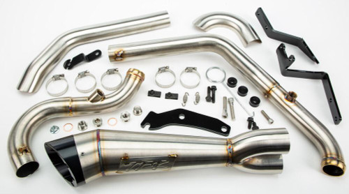 CLEARANCE Two Bros. Comp S Stainless 2 into 1 Exhaust for Harley Davidson '18-24 M8 Fatboy, Breakout and FXDR - Brushed Stainless (1 SET IN STOCK)