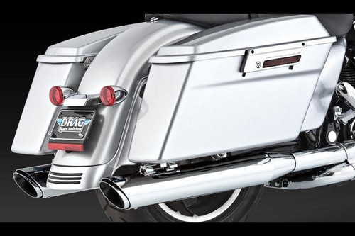 CLEARANCE Vance & Hines Twin Slash Rounds for '95-16 Harley-Davidson FL Touring and '09-21 Tri Glide Models - Chrome