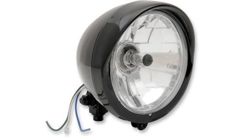 Drag Specialties Diamond Style Bottom Mount 5-3/4" Headlight with Visor Assembly (Select Finish)
