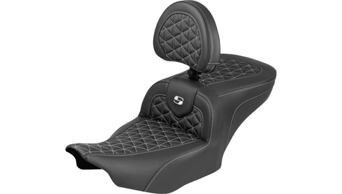 Saddlemen Standard Reach Tri Gripper Roadsofa Seat with Backrest for '24-Up Harley Davidson Street Glide and Road Glide & '23-24 CVO Street Glide, CVO Road Glide (Select Stitching Color)