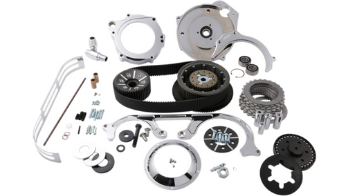 BDL 2" Open Belt Drive Kit with 2-Piece Motor Plate for '07-16 Harley Davidson Big Twins with OEM Hydraulic Clutch - Chrome