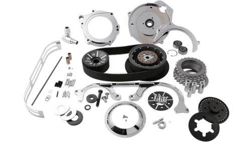 BDL 2" Open Belt Drive Kit with 2-Piece Motor Plate for '07-16 Harley Davidson Big Twins with OEM Hydraulic Clutch - Chrome