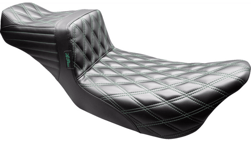LePera Tailwhip Daddy Long Legs Seat for '08-23 Harley Davidson FLT/FLH - Green Double Diamond Stitch 