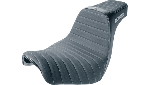 Slyfox High Noon Seat for '18-24 Harley Davidson Low Rider S/ST and Sport Glide Softail Models- Classic Stitch - Gray Logo