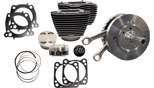 S&S Cycle 131" Hot Set Up Engine Performance Kit 4-5/8" Stroke for '18-25 Harley Davidson Softail Models - Wrinkle Black w/Highlight