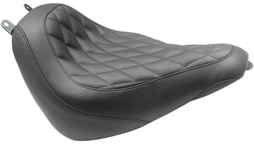 Mustang Wide Tripper Seat (without driver backrest) for '18-25 Harley Davidson Heritage and '18-20 Deluxe Models - Black Diamond Stitching