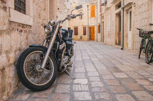 Black Harley Davidson Touring motorcycle with RCX exhaust