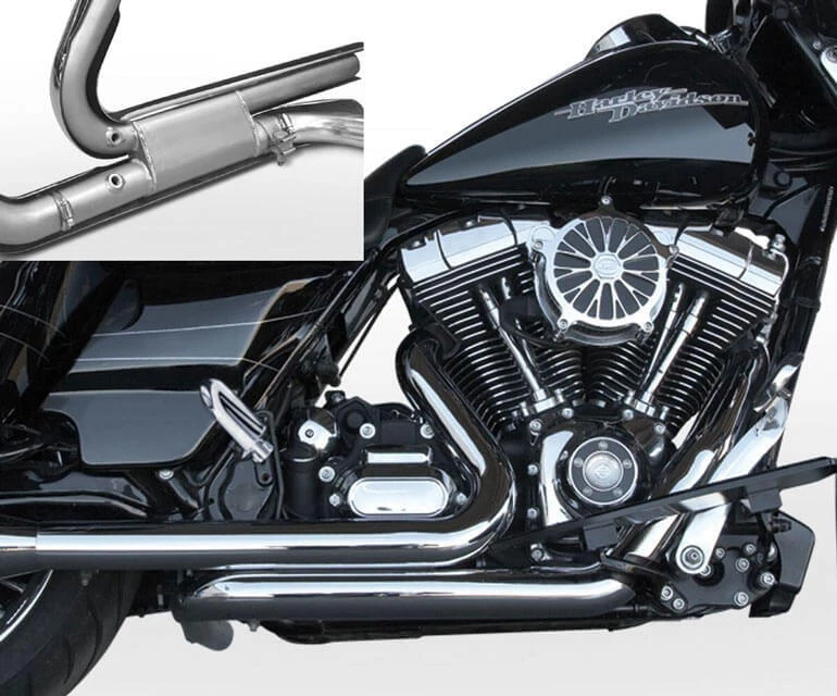 Harley Davidson Touring motorcycle with exhaust header detail