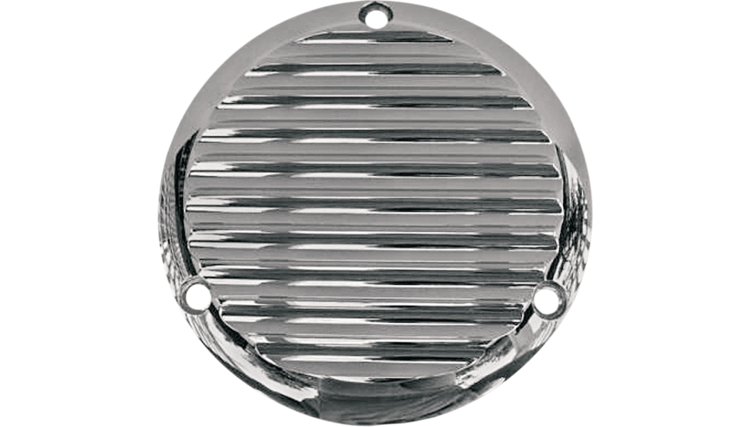 Joker Machine Billet Derby Covers for '84-98 Harley Davidson Big Twin - Finned, Chrome