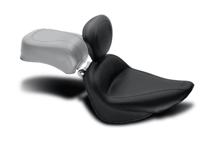 Mustang Solo Seat w/ Driver Backrest for Heritage Springer '00-05, Deluxe '05-15 Springer Classic '06-07, Heritage Classic '07-15 -Vintage
