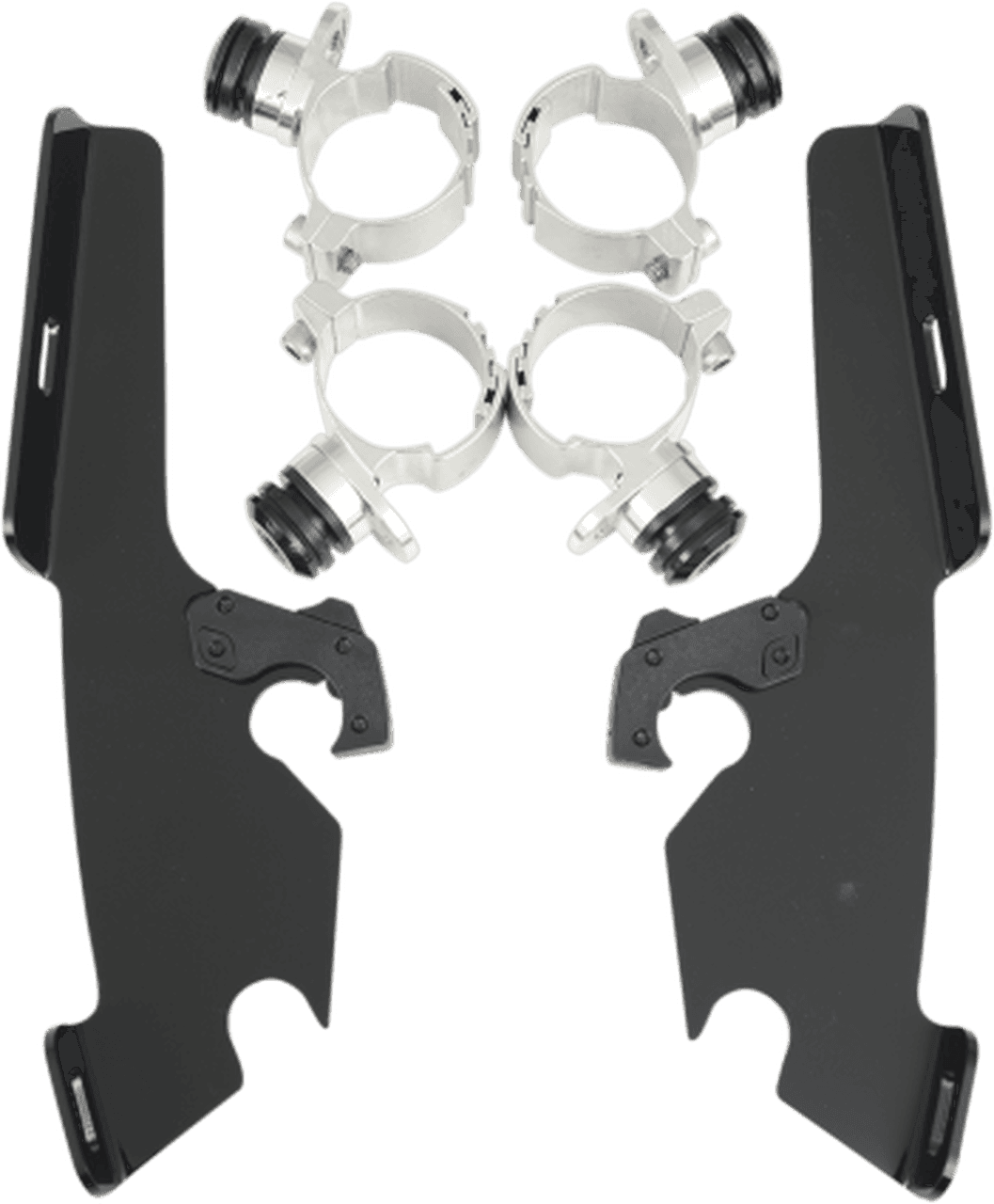 Memphis Shades Batwing Windshield Mounting Kit for V-Star 650 Custom & V-Star 1100 Custom Only '98-Up-Black FAIRING AND WINDSHIELD NOT INCLUDED