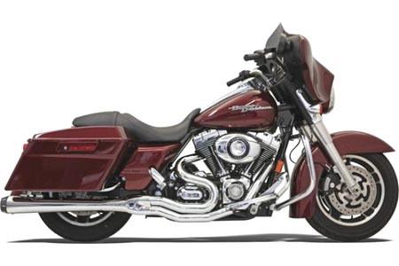 Bassani Road Rage II  2-Into-1 B4 POWER SYSTEM for '95-16 FLHT/FLHR/FLHX/FLTR Models -Megaphone Muffler, Chrome
